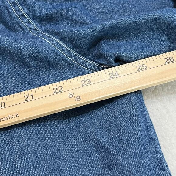 Notations Sport Women’s Cotton Chambray Button Top Plus Sz 1X Embroidered/Beads - Picture 6 of 7